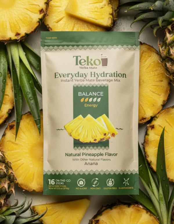 Teko Everyday Hydration package with pineapple slices on a white background