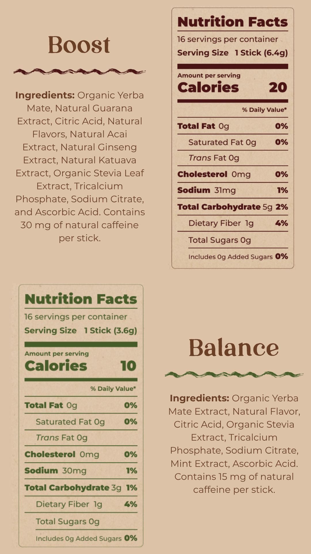 Full ingredient list & nutrition